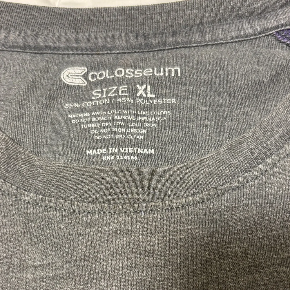 Colosseum KSU Kansas State University Gray and Purple Baseball Tee
